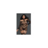 Bodystocking résille guêpière grande taille réversible avec tour de cou 